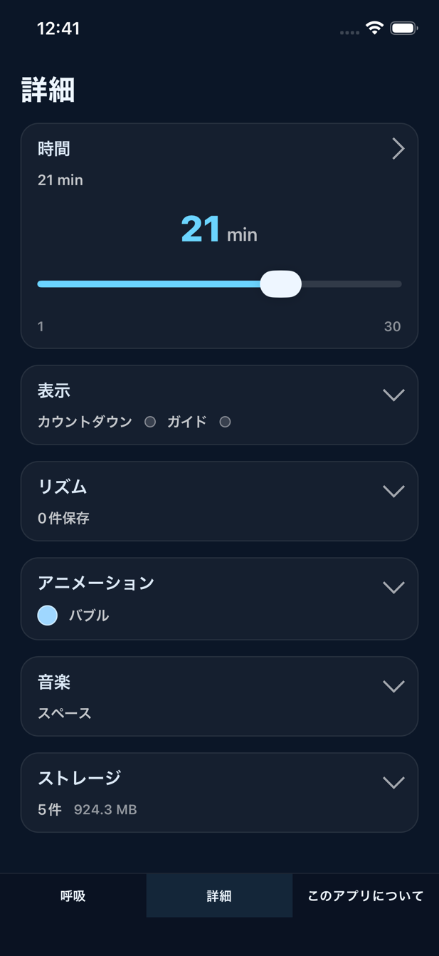詳細オプション画面